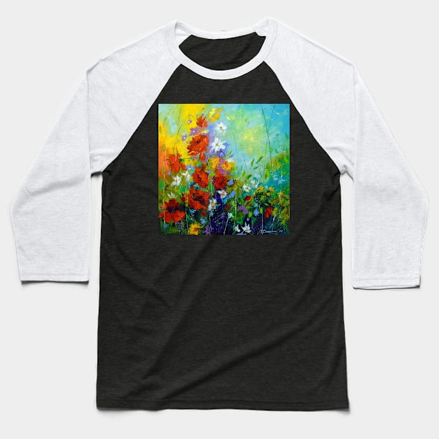 Rhythm of summer flowers Baseball T-Shirt by OLHADARCHUKART